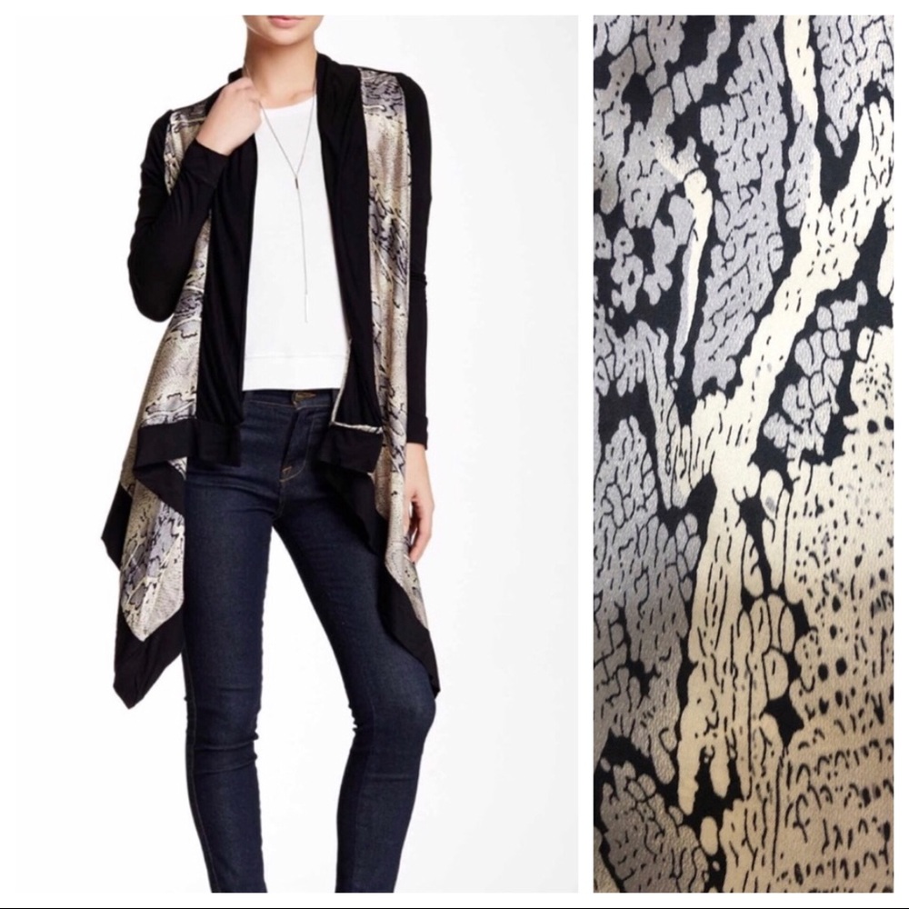 Vertigo Satin Panel High/Low Cardigan L